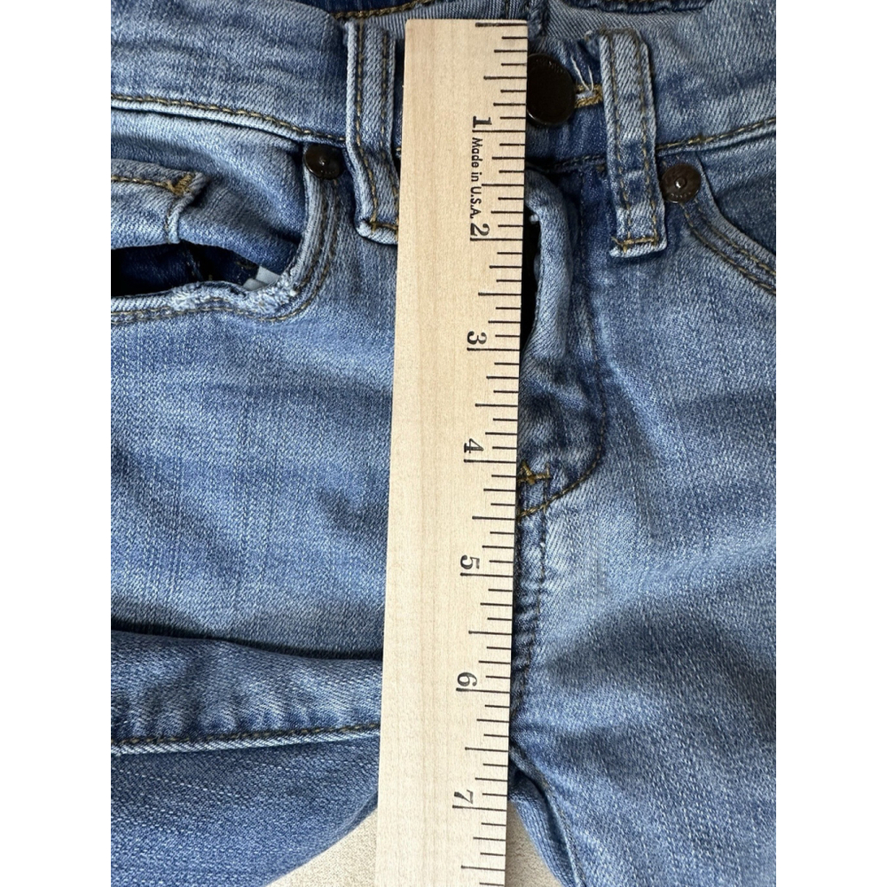 Blank NYC Womens Flare Blue Jeans Size 24 Raw Ruffled Hems Mid Rise - Picture 11 of 11